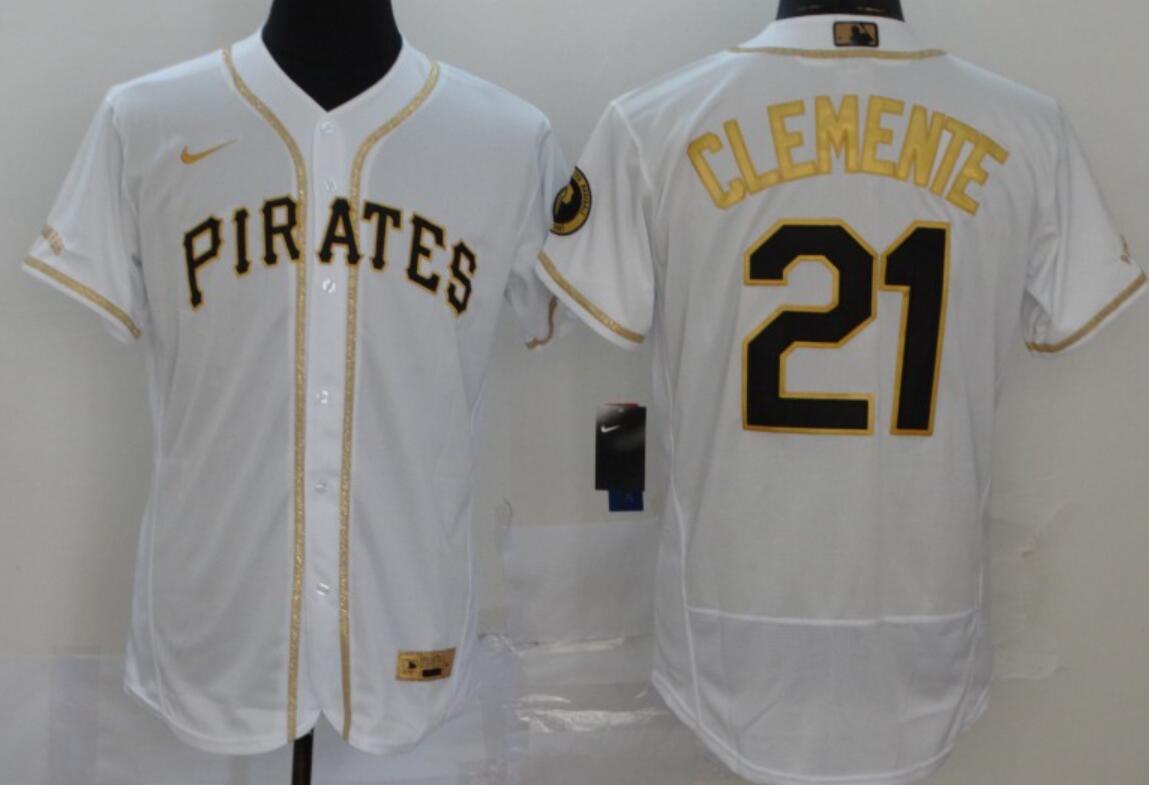 Men's Pittsburgh Pirates ACTIVE PLAYER Custom White Gold Flex Base Stitched Baseball Jersey Men's Pittsburgh Pirates ACTIVE PLAYER Custom White Gold Flex Base Stitched Baseball Jersey